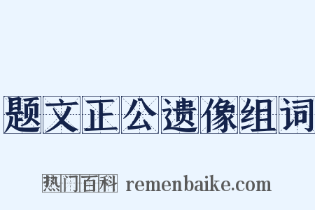 题文正公遗像组词是什么意思的图片